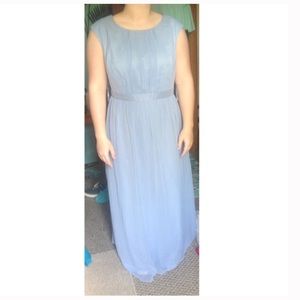 Light Blue Open Back Formal Gown Dress